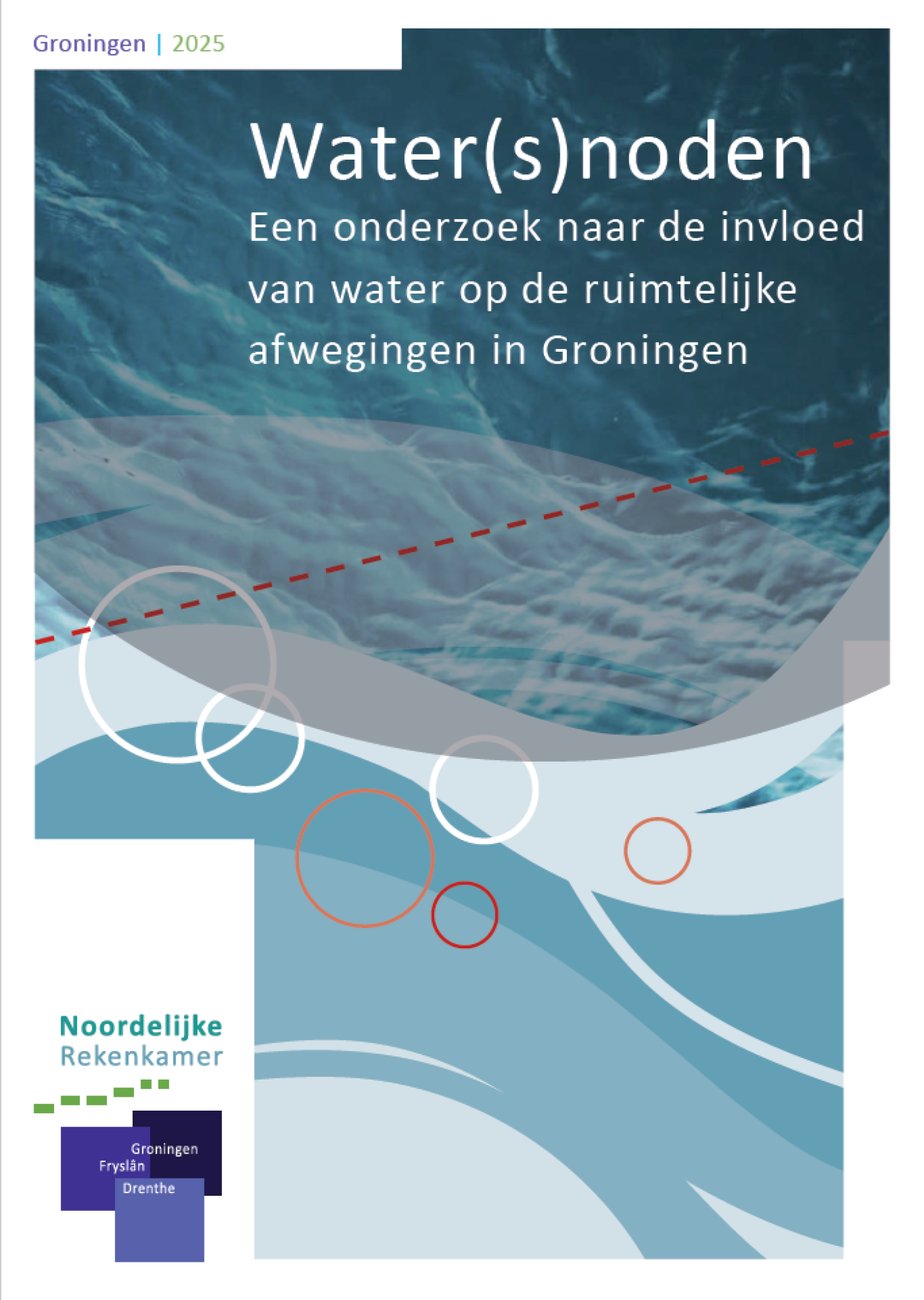 Voorblad van Onderzoeksrapport Water(s)noden, een onderzoek naar de invloed van water op de ruimtelijke afwegingen in Groningen