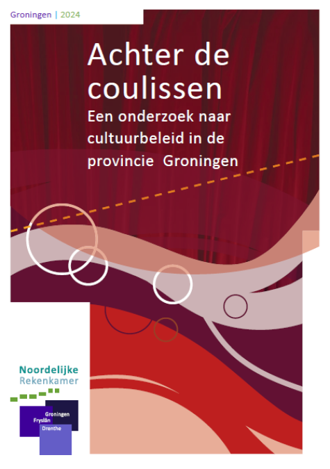 Voorblad onderzoeksrapport Achter de coulissen, een onderzoek naar cultuurbeleid versie Groningen